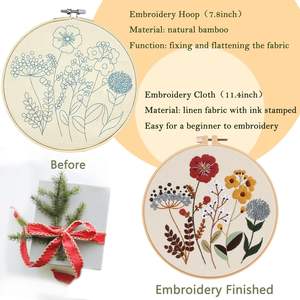 Kit <span class=keywords><strong>de</strong></span> Bordado DIY D&D con Agujas <span class=keywords><strong>de</strong></span> Punzonado para <span class=keywords><strong>Flores</strong></span> y Plantas, Kit <span class=keywords><strong>de</strong></span> Costura para Principiantes y Adultos - Product Image 6