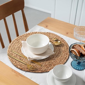 Manteles Individuales Redondos de Bambú Tejido, Estilo Boho, Rústico, Tradicional Chino, No Tóxicos, para Fiestas - Product Image 1