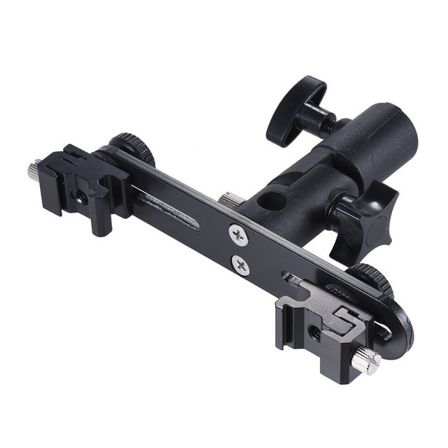 Wholesale Camera Photo Video Photography Double Hot Shoe Flash Light Umbrella E Type Holder Bracket