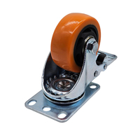 Roue pivotante de 3 pouces avec frein de blocage total, capacité de charge de 80 kg pour le déplacement d'équipements industriels, roue pivotante verrouillable