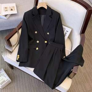 <span class=keywords><strong>Traje</strong></span> <span class=keywords><strong>Ejecutivo</strong></span> <span class=keywords><strong>Formal</strong></span> de Negocios <span class=keywords><strong>para</strong></span> Mujer a Medida - Blazer Cruzado y Pantalones - Product Image 3