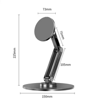 Support magnétique pour tablette en acier inoxydable pour iPad avec design pliable flexible et rotation à 360°, boîte incluse