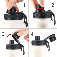Bouteille d'eau classique pour le camping en plein air, la salle de sport, à double paroi, isolée sous vide, en acier inoxydable
