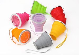 Vaso de Viaje Plegable de Silicona de 200 ml, Vaso Plegable para Acampar con Tapas para Viajes al Aire Libre y Picnics - Product Image 3