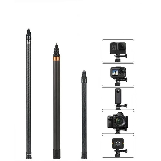 Action Camera Accessory 3m Super Long Carbon Fiber Selfie Stick Handheld Extendable Pole for Insta360 X4 X3 GoPro
