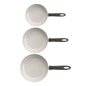 Ensemble de casseroles en céramique grise antiadhésives, poêle à frire avec poignée en bois douce au toucher - Product Image 4