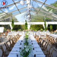Tente de réception extérieure de luxe en PVC transparent blanc, galvanisée, résistante au vent, pour 300 à 500 personnes, 6x12m