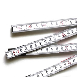 Regla plegable 1 metros 10 veces herramienta de medición ABS para trabajar la madera ingeniero blanco - Product Image 3