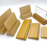 Porte-cartes postales en bois, porte-cartes en bois Support de signe en acrylique pour la décoration de fête Emplacement Petite table Menu Porte-cartes