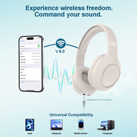 H & E BH9 headphone nirkabel Bluetooth, headphone nirkabel dengan mikrofon di atas telinga Headset Stereo baterai panjang kustom Aksesori