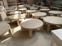 Meubles anciens en gros, table basse ronde en bois rustique classique