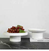 Plateau rond classique pour la décoration de la maison - Multifonctionnel pour bijoux, cosmétiques et salle de bain - Noir/Blanc