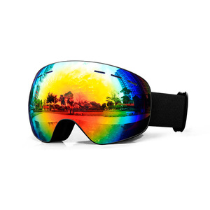 แว่นตาเล่นสกีทรงกลมขนาดใหญ่สำหรับผู้ชายและผู้หญิง UV400ป้องกันหมอกและป้องกันรังสียูวี - Product Image 1