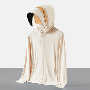 <strong>Lightweight</strong> Quick Dry Custom Logo Ice Silk Sun Protection Rash Guard Coat UV Protection <strong>Men</strong> Women Summer <strong>Jacket</strong> With Hood Cap - Product Image 1