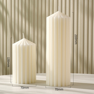 <span class=keywords><strong>Bougie</strong></span> en cire de soja côtelée géométrique, artisanale de luxe, style moderne, pour décorations de Noël et du Nouvel An - Product Image 5