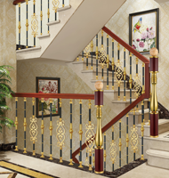 Élégance Rampes Rampes En Aluminium Privé Domestique Ménage Ramisters Villa Hôtel Projet Escalier