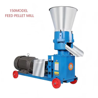 Mini Molino de Pellets para Alimento de Aves de Corral, Máquina de Pellets para Alimento Animal Modelo 150, 100 kg/h de Alta Productividad, 220V/380V 4kw, 1 Año de Garantía