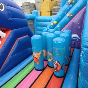 บ้านลมสำหรับเด็กพร้อมสไลเดอร์ ชุดของเล่นเป่าลมรูปมหาสมุทร - Product Image 3