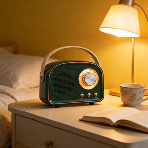 Haut-parleur Bluetooth portable rétro vintage avec poignée, radio FM, TF, AUX, 5-10W, décoration d'intérieur, haut-parleur de bureau, pour cadeau, vente en gros OEM - Product Image 3