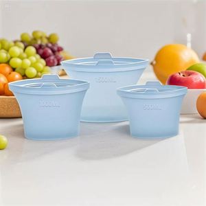 Custom Portable Grade Keep Fresh Container Pouch Travel <b>Vacuum</b> Storage <b>Bags</b> Set Reusable Silicone <b>Bag</b> for Packing Food - Product Image 2