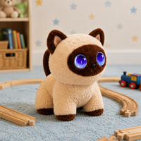 Jouet en peluche robot chat Kawaii avec capteur tactile, approuvé EN71 pour les seniors, cadeau de Thanksgiving, jouet compagnon en peluche anti-anxiété