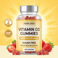 Bonbons gélifiés à la vitamine D3 végétaliens OEM pour le soutien immunitaire, complément personnalisé de vitamine D 5000 UI pour adultes