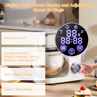 Robot de cuisine multifonction 7L avec hachoir à viande, poussoir à saucisses, crochet pétrisseur, fouet, pour pétrir la pâte à gâteau et à pain, idéal pour la pâtisserie maison