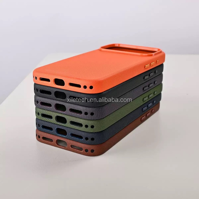 Shockproof Phone Case Protective Hard Back Cover Built-in Magnetic Wireless Charging Woven Case for iPhone 17 Pro 17 Pro Max