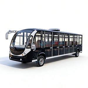 Zhenda Black Luxurious Electric Tourist Sightseeing Sumptuous Passenger Shuttle Trolley Bus Best Price for Sale - Product Image 2