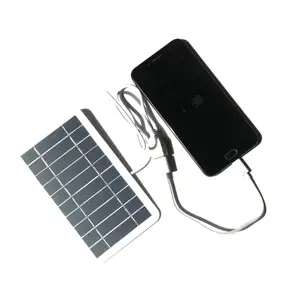 Panel Solar de alta potencia para exteriores, Banco de energía Solar de 5V y 400mA, 2W, USB, resistente al agua, cargador de batería para teléfono móvil
