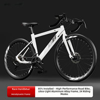 Sepeda Balap Jovia RB-06 Ultra Ringan Berbahan Baja Karbon Tinggi untuk Pria, Ukuran Roda 700C, Ban Tipis, 21/24/27-Speed, Rem Cakram Ganda