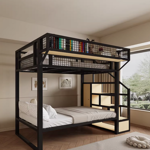 Lit mezzanine simple gain <span class=keywords><strong>de</strong></span> place, lit superposé décalé avec échelle, structure métallique pour petits appartements - Product Image 5