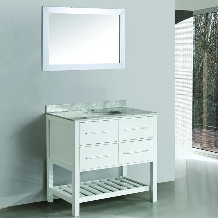 Горячая распродажа, белая двойная раковина в американском стиле, мраморный шкаф для ванной, современный плавающий туалетный столик из массива дерева с Mirrpr
