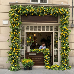 Piante artificiali fuori frutti appesi vite verde finto <span class=keywords><strong>giallo</strong></span> limoni ghirlanda decorazioni ristorante decorazione - Product Image 3
