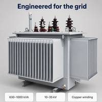 Transformateur immergé dans l'huile triphasé pour postes de transformation extérieurs et réseaux électriques industriels