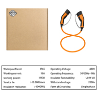 Câble de charge Type2 11kw Ev Câble TPU monophasé AC Câble de charge Ev avec connecteurs de voiture électrique standard européen