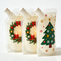 Pochette souple en plastique YSH avec bec verseur et bouchon, finition brillante, idéale pour les liquides – Collection Noël – Fournisseur