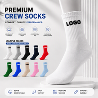 Chaussettes de sport athlétiques mi-mollet respirantes en tricot élastique, personnalisables de haute qualité avec votre propre design et motif de marque