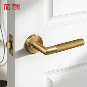 Stainless Steel 304 Modern Knurled Interior Doors Handle Single Side <b>Dummy</b> Privacy Door Handle Levers - Product Image 2