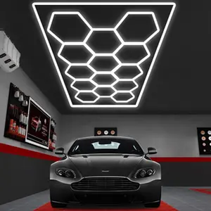 Biumart 2400*4800Mm Zeshoekige Led Licht Werkplaats Plafond Led Verlichting Voor Auto Winkel En Garage