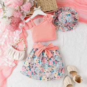 2025 haute qualité été vêtements pour enfants deux pièces coton à manches courtes Shorts pour 4 à 7 ans filles - Product Image 3