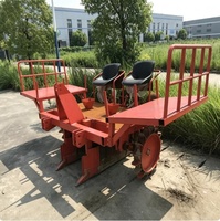 Semoir-plantoir automatique double rang pour manioc, monté sur tracteur, type surélevé, avec composants d'engrenage pour semis, repiquage et plantation
