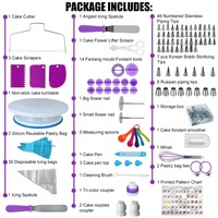 137 Stück Kuchen-Dekorationswerkzeuge-Kit Gebäck Plattenspieler-Kit Rohrdüse Rohrverschlussbeutel-Set rotierender Stand Backwerkzeuge Zubehör Back