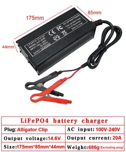 14.6V 20 110-220V 4S <b>12V</b> for Lithium Iron Phosphate <b>Battery</b> Pack XT60 XT90 Alligator Clip Smart 14.6V20A <b>Battery</b> Charge - Product Image 3