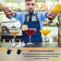 Vertedor de botella de licor con tapa automática para alcohol, vino, dispensador de aceite de oliva de acero inoxidable con tapón para aceite de oliva