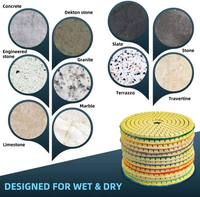 Tampon de polissage diamanté OEM JDK de 4 pouces à 7 étapes pour le polissage à l'eau du granit et du marbre, compatible avec les meuleuses d'angle