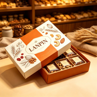 Op maat gemaakte geschenkdoos voor gedroogd fruit met gouden hete-druk, botanische print, uitneembaar compartiment en aanpasbaar logo-artwork.