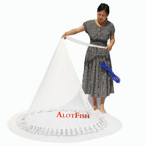 AlotFish Filet de pêche à la main 6 pieds 3/8 Sq avec poche de fond, couleur olive, monofilament Vinylon 0.28mm PA, lest en chaîne de plomb, profondeur 6 pieds - Product Image 2