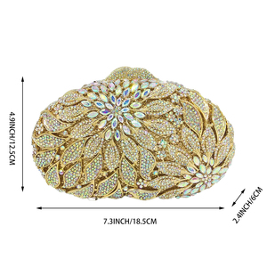 Bolso de Noche con Forma de Uva y Pedrería para Mujer, Cartera de Mano Brillante con Cristales para Fiestas, Halloween, y Eventos Especiales - Product Image 2