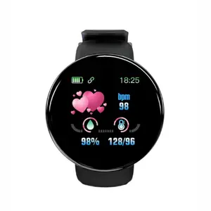 D18 Smart Watch Kleur Rond Scherm Hartslag Bloeddruk Slaap Monitor Wandelen Oefening Fitness Smartwatch Armband
